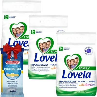 Lovela Family prací prášek na barevné prádlo 3 x 2,1 kg +