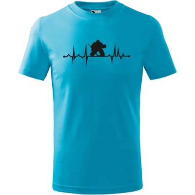 dětské tričko s motivem Hokejový brankář tyrkysová