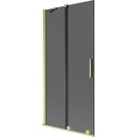 Mexen Velar двукрила плъзгаща се вана 90 x 150 см, графит, злато матирано - 896-090-000-41-55 (896-090-000-41-55)