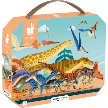 Janod Детски панорамен пъзел Janod от 100 части - Динозаври (J05831)