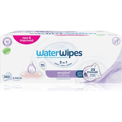 WaterWipes Soothing Clean нежни мокри кърпички за бебета 6x60 бр