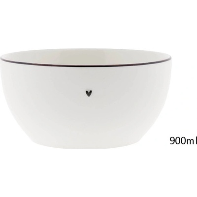 Bastion Collections Miska Bowl M White edge black 600 ml LI-BOWL-M-007-BL
