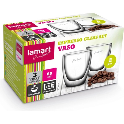 Lamart LT9009 Sada sklenic Vaso na espresso 2 ks 80 ml – Zboží Mobilmania