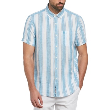 Image 1 of Original Penguin Men's Short-Sleeve Striped Shirt - Blue Moon