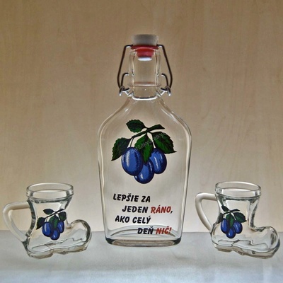 Fľaša na alkohol so štamperlíkmi - Lepšie za jeden ráno,....