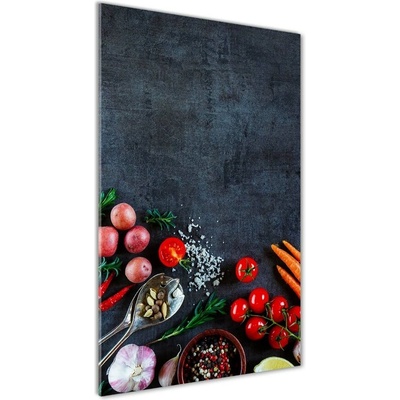 Vertikálny foto obraz sklenený Zelenina a korenie 50x100 cm