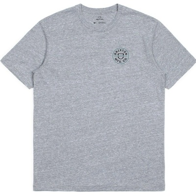 Brixton tričko Crest Ii S-S Stt Heather Grey-Black