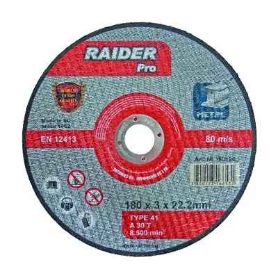 RAIDER Professional Диск за метал за ъглошлайф, 180x3x22.2мм RAIDER RDP 160126