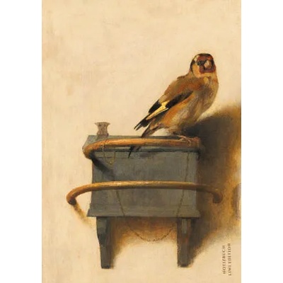 Notizbuch schön gestaltet mit Leseband - A5 Hardcover blanko - Carel Fabritius "Der Distelfink" - 100 Seiten 90g/m? - FSC Papier | Notebook A5