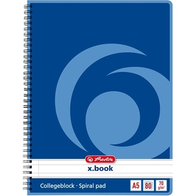 Herlitz College A5 80-странична тетрадка със спирала и подвързващи се линии 00297515 (00297515)