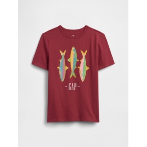 GAP Детска тениска с печат и лого GAP GAP | Cherven | Момчешки | XS