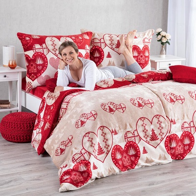 decoDoma povlečení z mikroplyše SRDCE 140x200 70x90