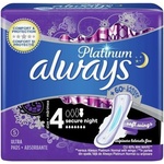 Always Дамски превръзки с крилца Always Platinum - Secure Night, 5 броя