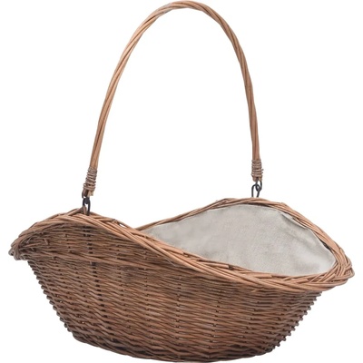 vidaXL 286988 Firewood Basket with Handle 60x44x55 cm Natural Willow (286988)