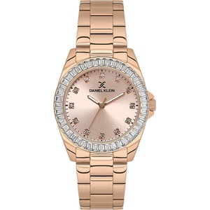Daniel Klein DK. 1.13950-6 Дамски часовник, розово злато| Premium серия | Сив циферблат, Стоманена верижка Часовници