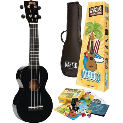 Mahalo MR1 Essential Pack Black Сопрано укулеле (MR1BKK)