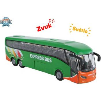 Mikro Kids Globe Traffic автобус 18, 5см метален с обратно движение на батерии със светлина и звук