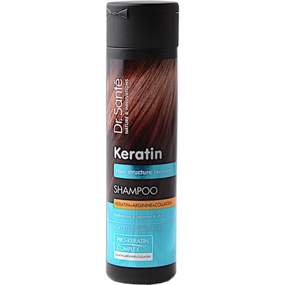 Dr. Santé Keratin regenerační a hydratační šampon pro křehké vlasy bez lesku Keratin Arginine and Collagen 250 ml