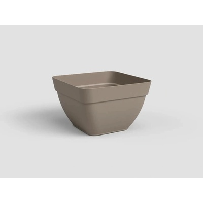 Artevasi Květináč CAPRI čtvercový 37cm plast šedá matte taupe