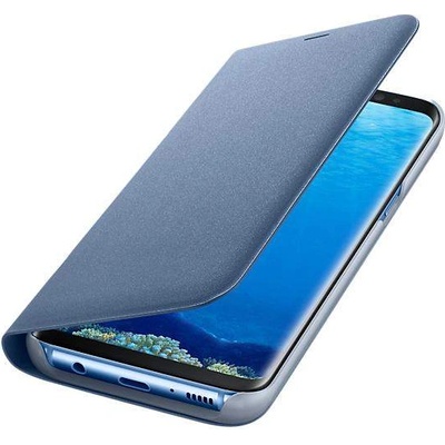 Samsung Flip Case Leather LED EF-NG950PLEGWW - оригинален кожен калъф през който виждате информация от дисплея на Samsung Galaxy S8 (син)