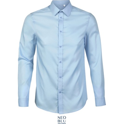 Neoblu 3182 BLAISE MEN / Мъжка риза с дълъг ръкав от микро твил - нежно синя 4XL (243182l7114)