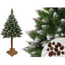 LEAN TOYS Vianočný stromček 3D na pníku z umelej diamantovej borovice 160 cm Snehové trblietky