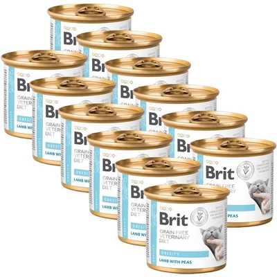 Brit Брит Ветеринарни Диети GF котка Затлъстяване 12 x 200 г
