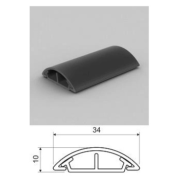 KOPOS Pvc кабелен канал за монтаж върху под с ширина 35мм, тъмно сив, lo35ld (0107810003)