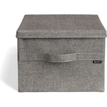 Bigso Сива текстилна кутия за съхранение с капак 36x46x25 cm Soft Storage Large - Bigso (6960S0701-99)