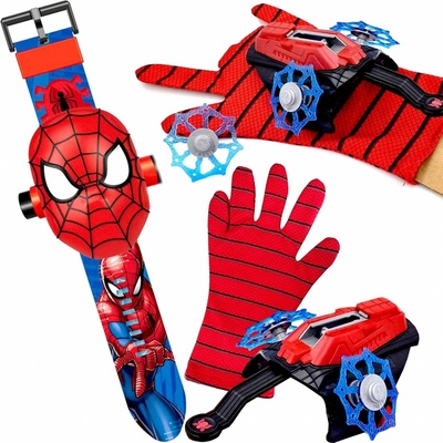 SPIDERMAN RUKAVICA VYSTREĽOVAČ SIETE + 3D HODINKY