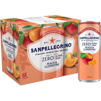 San Pellegrino broskyňa & mandarinka Zero 6 x 330 ml