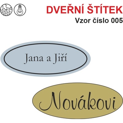 Gravírování - Dveřní štítek - 005 (Jmenovka na dveře s vaším textem) – Zboží Dáma