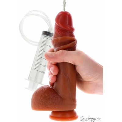 TOYJOY Stříkací dildo s přísavkou Foreskin Squirting Dildo 22 cm