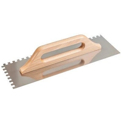 Hladítko Strend Pro Premium, HardWood, drevená rúčka, 480x130 mm, e8 mm, 0,7 mm, rovné, nerez