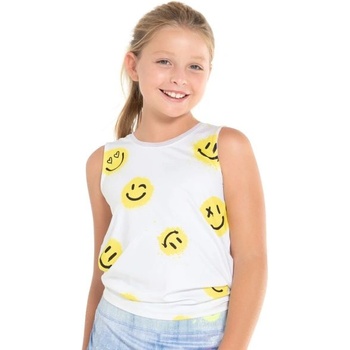 Lucky in Love Тениска за момичета Lucky in Love Novelty Print Smiles For Miles Tie Back Tank - Многоцветен