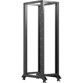 Lanberg Комуникационен шкаф Lanberg OR01-6042-B, 19", 42U, 211.8 x 10 x 60 cm, товароносимост до 600кг, черен (OR01-6042-B)