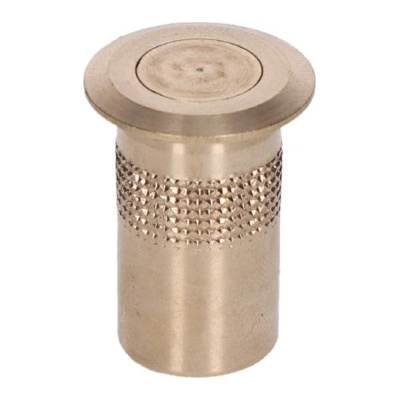 Mosazná západka k zástrčím, vnitřní ø 12 mm, vnější ø 16 mm, délka 30 mm, s pružinkou, hloubka zapuštění 20 mm