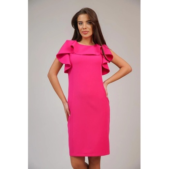 Image 1 of Radek's Collection Дамска вечерна рокля в цвят циклама с къдри 72319-703