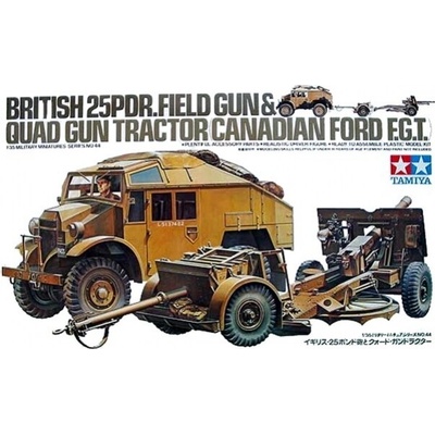 Tamiya British 25Pdr. Field Gun & Quad Gun Tractor Canadian Ford F.G.T. 1:35