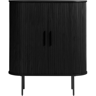 Unique Furniture Черно шкафче от декор от дъб с плъзгащи се врати 100x118 cm Nola - Unique Furniture (46244644)