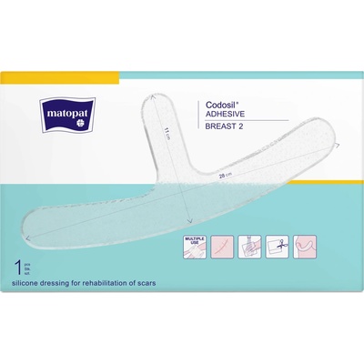 Tricomed Tricomed Codosil Adhesive Breast silikónový obväz na jazvy po operácii pŕs 1 ks Prsia 2
