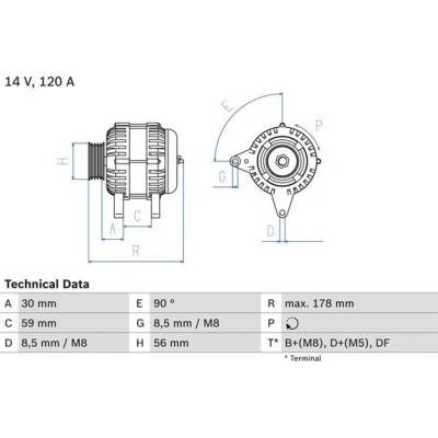 Alternátor BOSCH 0 986 040 350