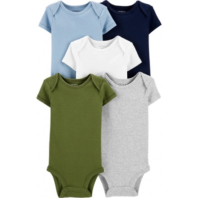 CARTER'S Body krátký rukáv Mix chlapec jednobarevné LBB 5ks