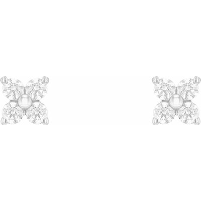 Eppi Stříbrné náušnice s lab-grown diamanty ve tvaru květiny Teresia E44307