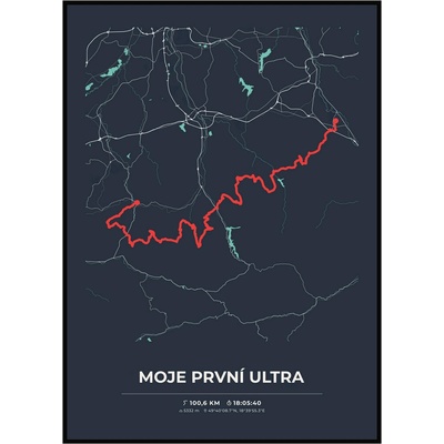 Jen tak z lásky Mapa vaší trasy – plakát z GPX pro běžce, cyklisty i turisty Barevná varianta: Šedá, Rozměr plakátu: 50 × 70 cm (tištěný plakát)