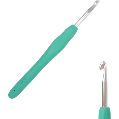 Háček s pogumovanou ručkou 4,5mm zelený