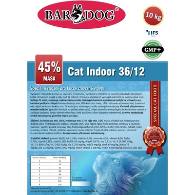 Bardog Cat Indoor 36/12 10 kg