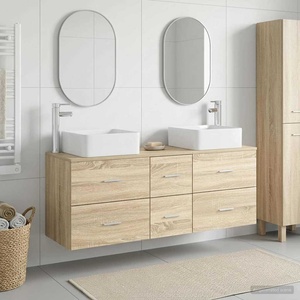 vidaXL Комплект шкафове за баня 3 бр. Дъб сонома 49, 5 x 41 x 63 см (3405829)