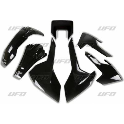 UFO kompletní sada plastů HUSQVARNA TX/TE/FE 17-19 s krytem světla barva černá (HU621E001)