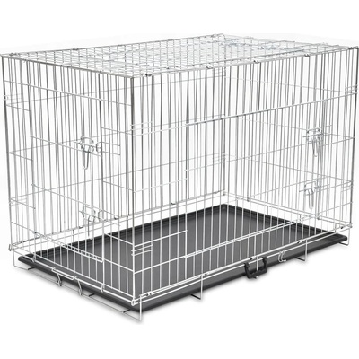 vidaXL Skládací kovová klec pro psy 121 x 74 x 83 cm velikost XXL 9799.170219
